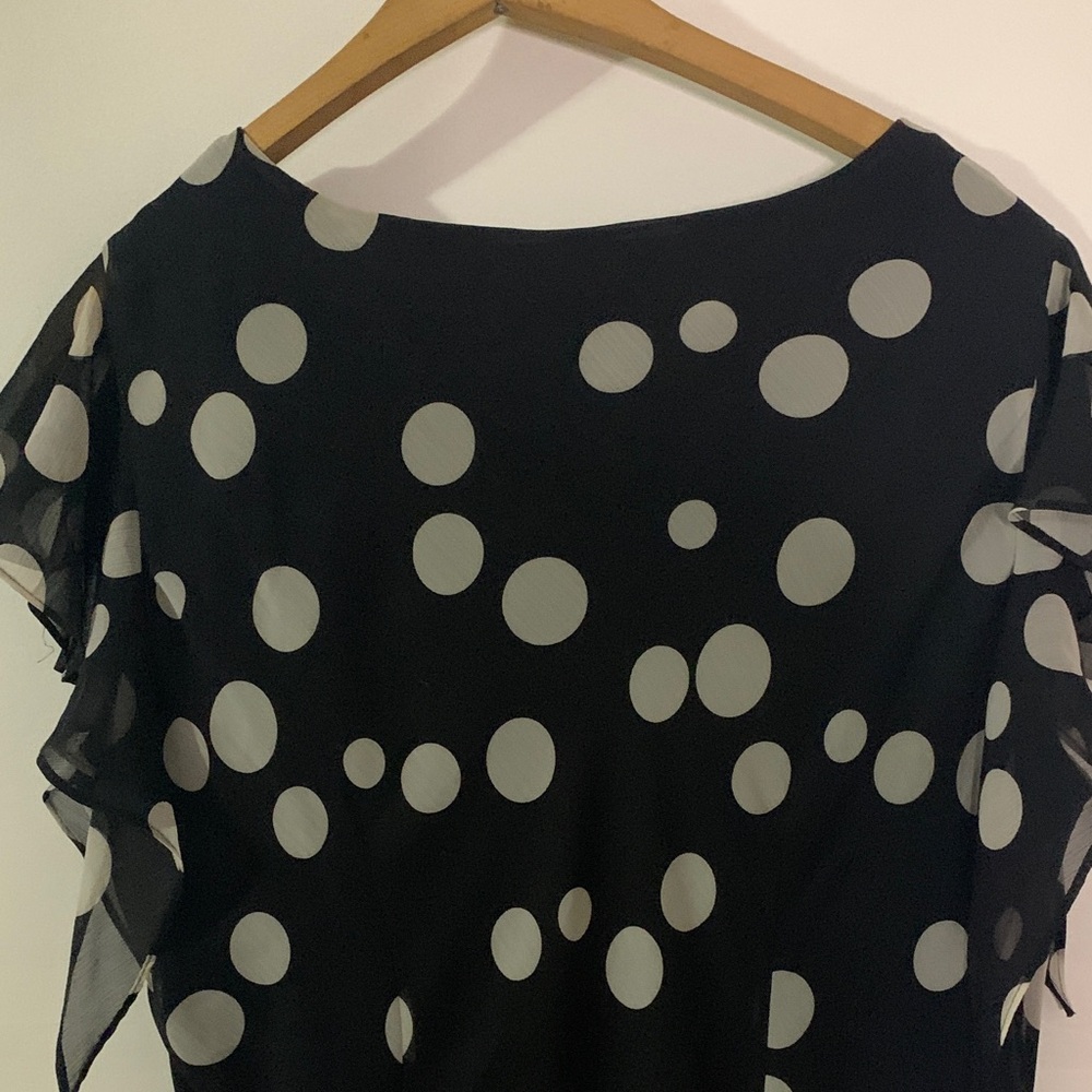 Dress Barn Black and White Polka Dot Midi Dress - Picture 8 of 9